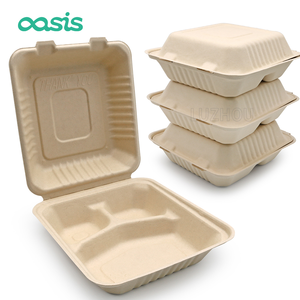 1000ml 3 Compartment Bagasse Food Container