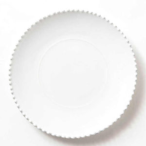 White Round Bead Rim Ceramic Dinnerware Set