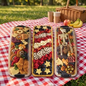 Solid Wood & Plastic Modern Minimalist Rectangle Fruit Tray