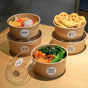 Disposable Eco-Friendly Biodegradable Craft Paper Salad Sandwich Bowl