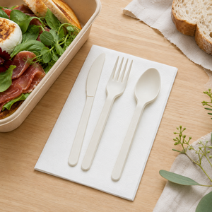 Wholesale CPLA Cutlery Kit 7 Inch Knife Fork Spoon Napkin Set