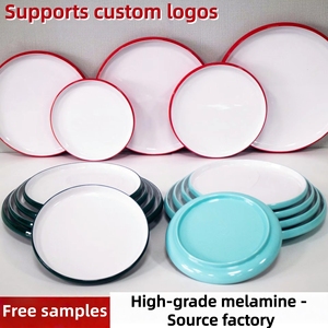White Melamine Commercial Buffet Two-Color Plates
