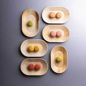 Durable Areca Palm Leaf Oval Food Trays