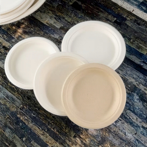 Biodegradable Eco Friendly Cornstarch Plates Recyclable Dinnerware Round Plates