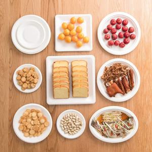 Disposable Biodegradable Sugarcane Bagasse Plates Eco Friendly Compostable Dinnerware